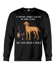 Wine and Vizsla Crewneck Sweatshirt thumbnail