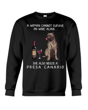 Wine and Presa Canario Crewneck Sweatshirt thumbnail