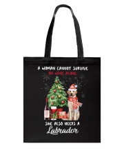 Christmas Wine and Labrador Tote Bag thumbnail