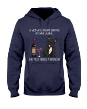 Wine and Frenchie 3 Hooded Sweatshirt thumbnail