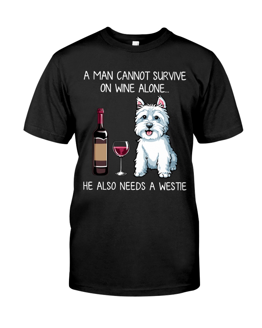 Wine and Westie - Man version Classic T-Shirt