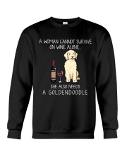 Wine and Goldendoodle Crewneck Sweatshirt thumbnail
