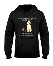 Wine and Goldendoodle Hooded Sweatshirt thumbnail