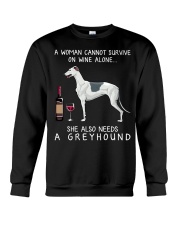 Wine and Greyhound Crewneck Sweatshirt thumbnail