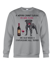 Wine and Staffordshire Bull Terrier 2 Crewneck Sweatshirt thumbnail