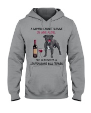 Wine and Staffordshire Bull Terrier 2 Hooded Sweatshirt thumbnail