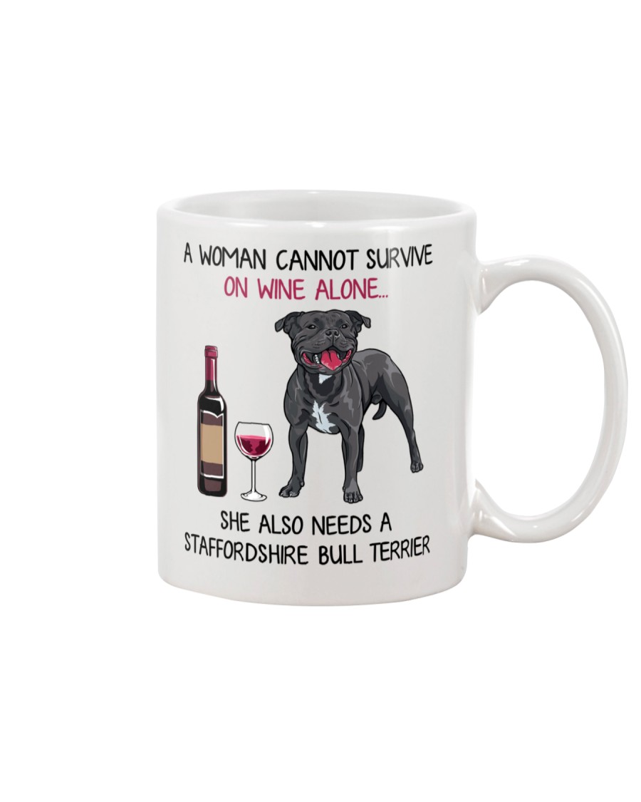 Wine and Staffordshire Bull Terrier 2 Mug