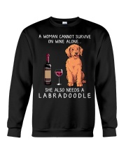 Wine and Labradoodle Crewneck Sweatshirt thumbnail