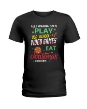 Old School Video Games and Christmas Cookies Ladies T-Shirt thumbnail