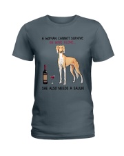 Wine and Saluki 2 Ladies T-Shirt thumbnail