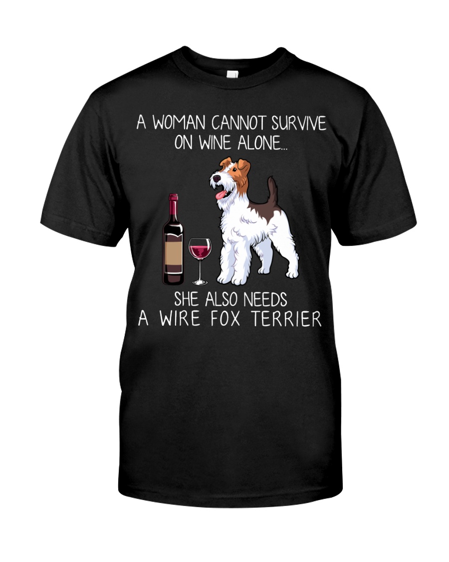 Wine and Wire Fox Terrier Classic T-Shirt
