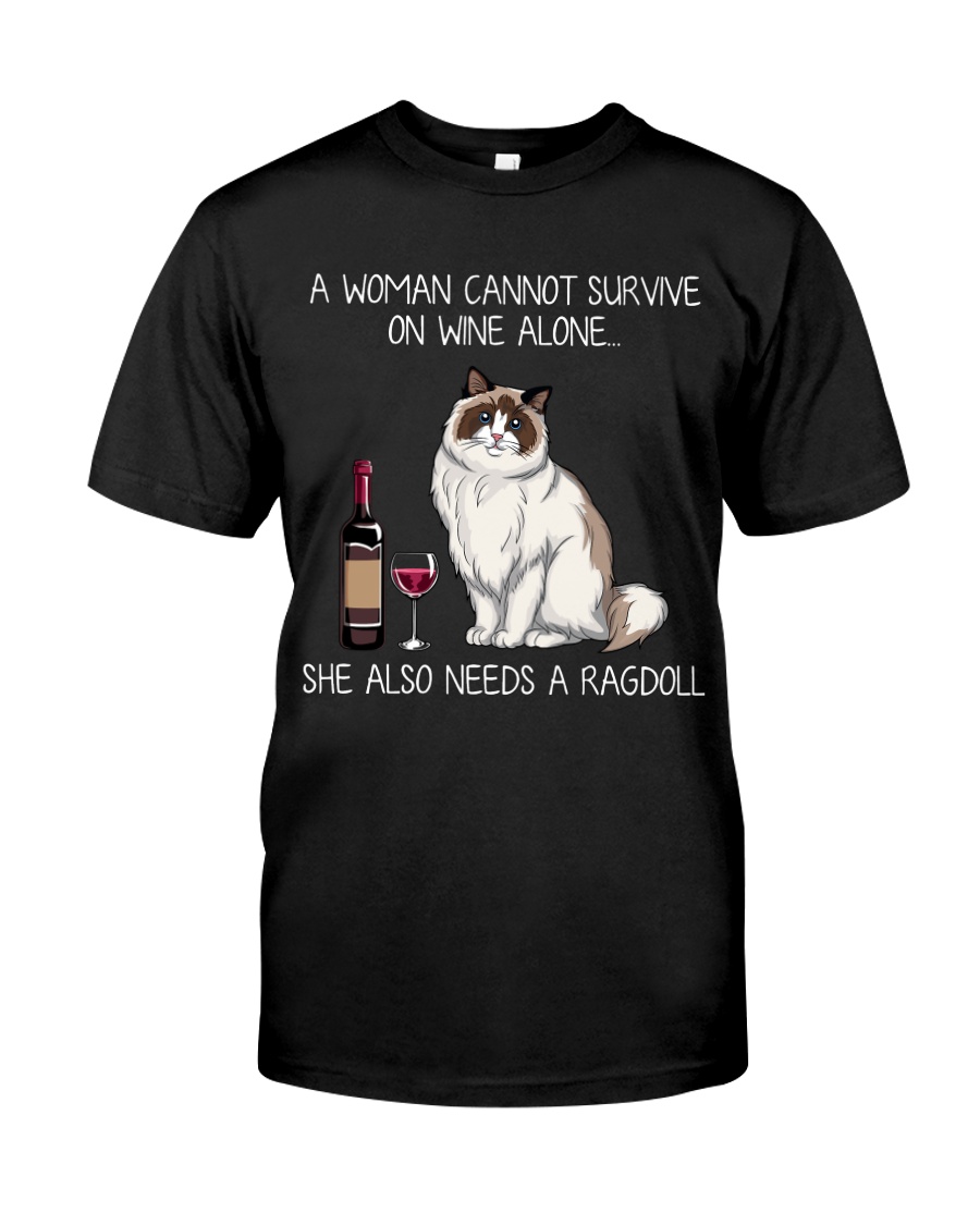 Wine and Ragdoll Cat Classic T-Shirt