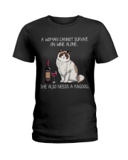 Wine and Ragdoll Cat Ladies T-Shirt thumbnail