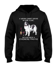 Wine and Pyrenean Mastiff Hooded Sweatshirt thumbnail