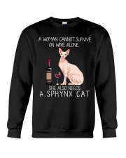 Wine and Sphynx Cat Crewneck Sweatshirt thumbnail