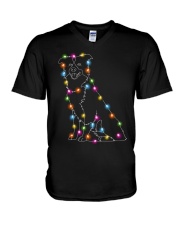 Christmas Light Border Collie V-Neck T-Shirt thumbnail