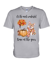 The Most Wonderful Time - Corgi V-Neck T-Shirt thumbnail