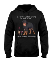 Wine and Hovawart Hooded Sweatshirt thumbnail