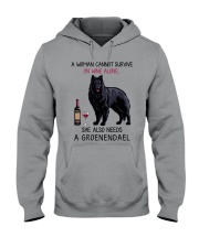 Wine and Groenendael 2 Hooded Sweatshirt thumbnail