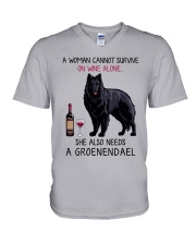 Wine and Groenendael 2 V-Neck T-Shirt thumbnail