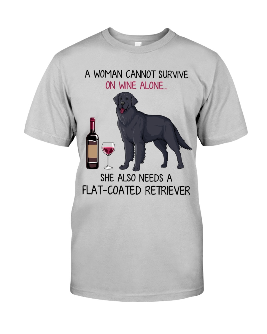 Wine and Flat-Coated Retriever 2 Classic T-Shirt