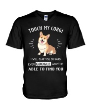 Touch my Corgi V-Neck T-Shirt thumbnail