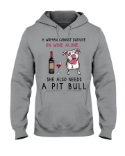 Wine and Pit Bull 2 Hooded Sweatshirt thumbnail