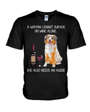Wine and Aussie V-Neck T-Shirt thumbnail