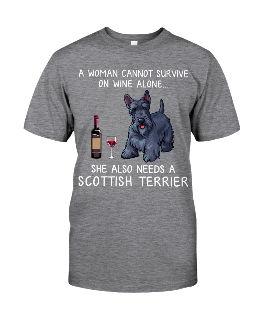Wine and Scottish Terrier Classic T-Shirt