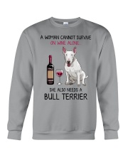 Wine and Bull Terrier 2 Crewneck Sweatshirt thumbnail