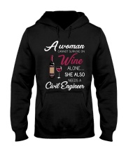 Wine and A Civil Engineer Hooded Sweatshirt thumbnail