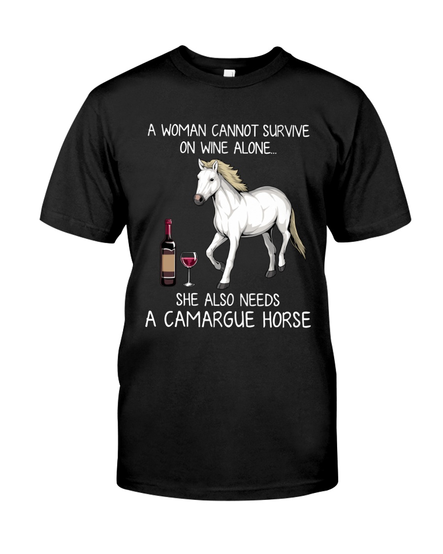 Wine and Camargue Horse Classic T-Shirt