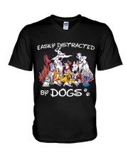 Distracted by Dogs V-Neck T-Shirt thumbnail