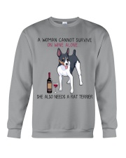 Wine and Rat Terrier 2 Crewneck Sweatshirt tile