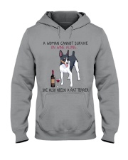 Wine and Rat Terrier 2 Hooded Sweatshirt tile