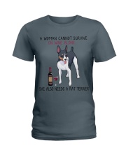 Wine and Rat Terrier 2 Ladies T-Shirt tile