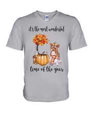 The Most Wonderful Time - Yorkie V-Neck T-Shirt thumbnail