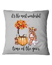 The Most Wonderful Time - Yorkie Square Pillowcase thumbnail