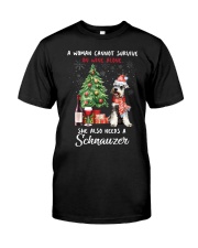 Christmas Wine and Schnauzer Classic T-Shirt front