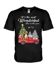 Wonderful Christmas with Truck - Beagle V-Neck T-Shirt thumbnail