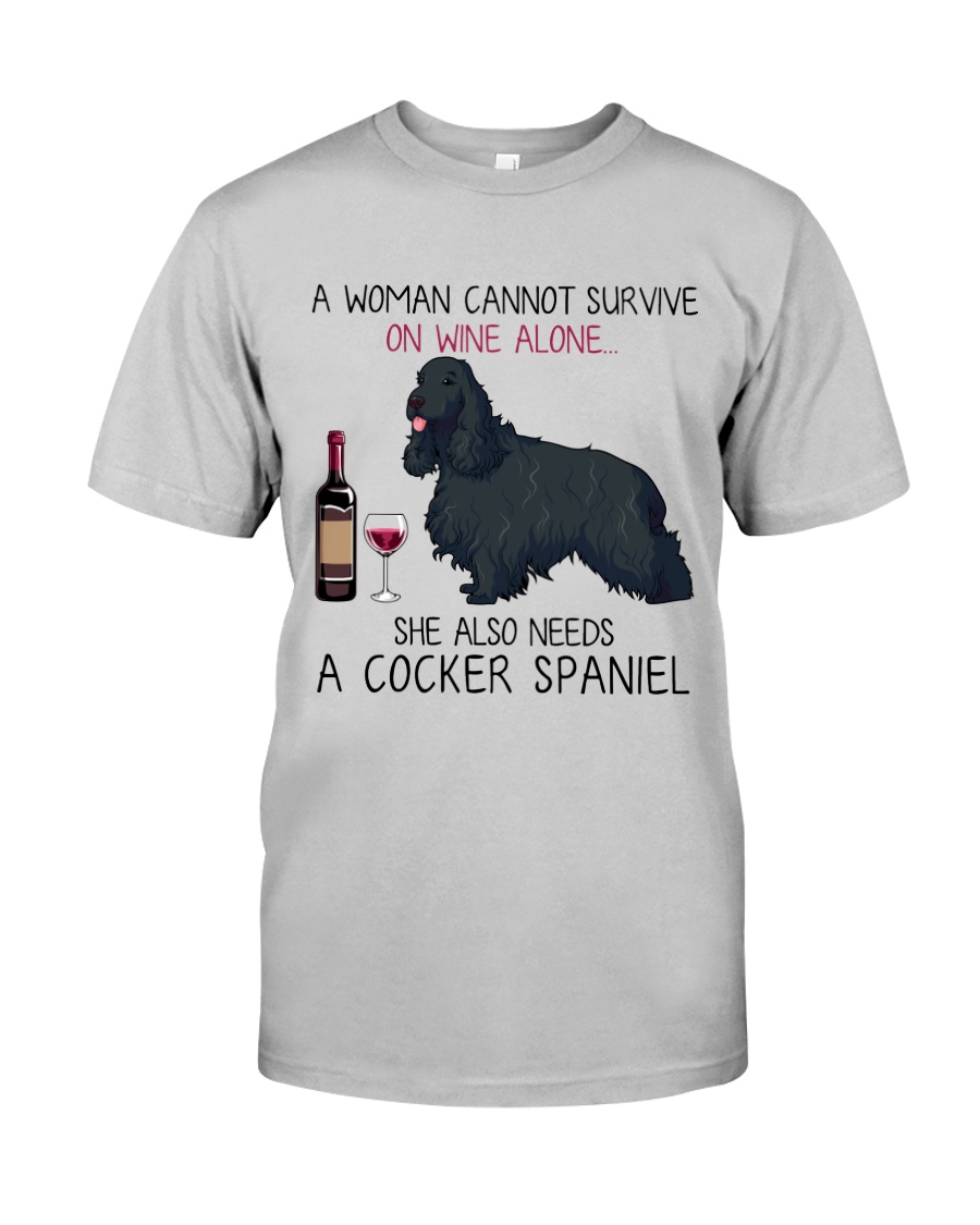Wine and Cocker Spaniel 4 Classic T-Shirt