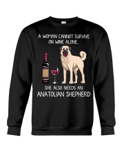 Wine and Anatolian Shepherd Crewneck Sweatshirt thumbnail