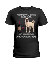 Wine and Anatolian Shepherd Ladies T-Shirt thumbnail