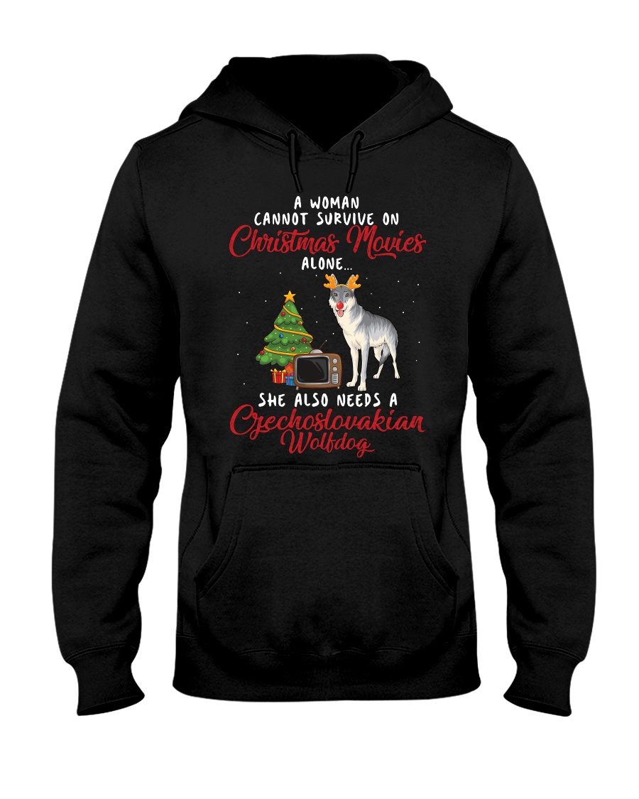 Christmas Movies and Czechoslovakian Wolfdog Hooded Sweatshirt