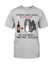 Wine and Tibetan Terrier 2 Classic T-Shirt front