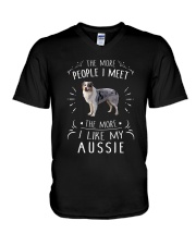 The More I Like My Aussie V-Neck T-Shirt thumbnail