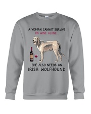 Wine and Irish Wolfhound 2 Crewneck Sweatshirt thumbnail