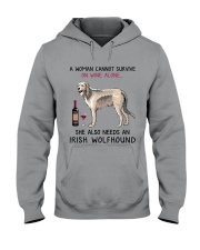 Wine and Irish Wolfhound 2 Hooded Sweatshirt thumbnail
