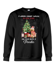 Christmas Wine and Poodle Crewneck Sweatshirt thumbnail