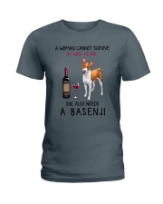 Wine and Basenji 2 Ladies T-Shirt thumbnail